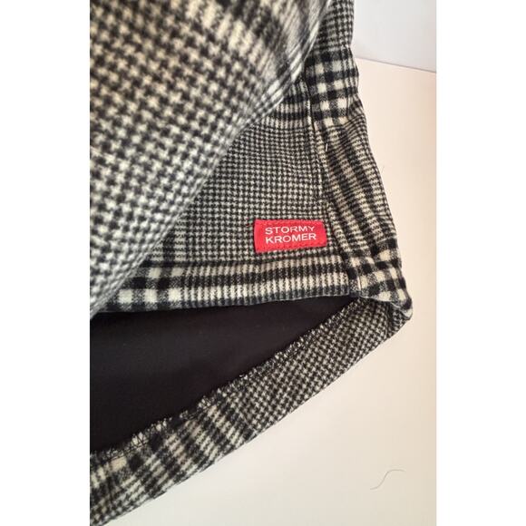 Stormy Kromer Jacket Womens L Metro Wool Sherpa Swallowtail Black White Plaid - Picture 7 of 16